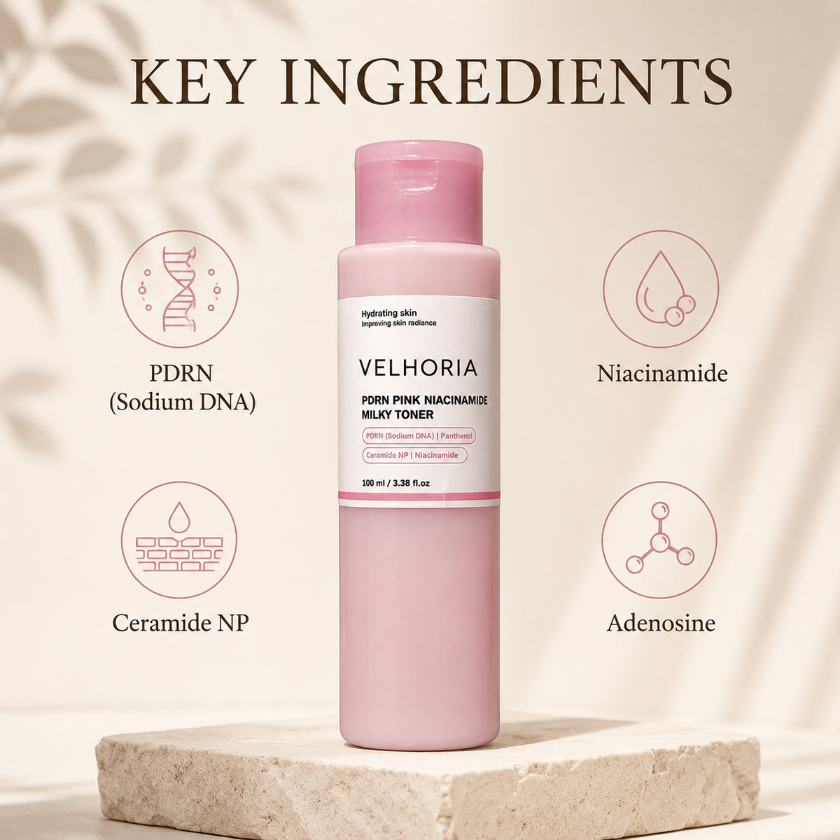Velhoria PDRN Pink Niacinamide Milky Toner